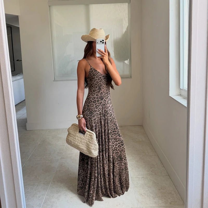 Women's Sienna Leopard Print Strap Maxi Dress