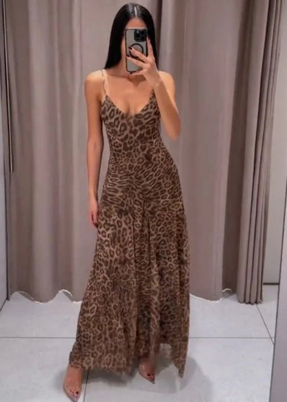 Women's Sienna Leopard Print Strap Maxi Dress