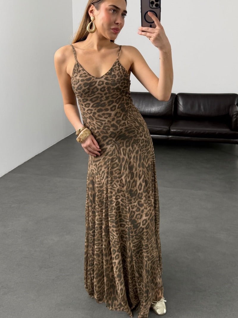 Women's Sienna Leopard Print Strap Maxi Dress