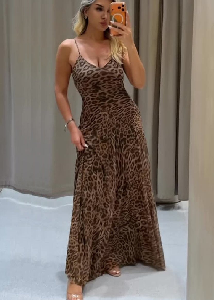 Women's Sienna Leopard Print Strap Maxi Dress