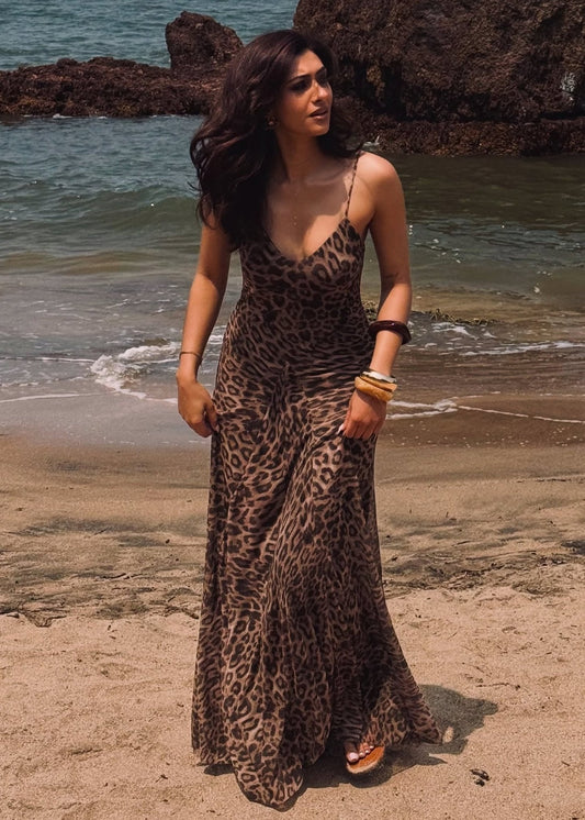 Women's Sienna Leopard Print Strap Maxi Dress