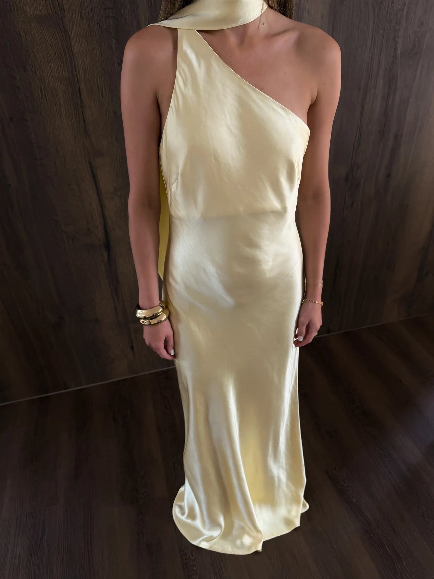 Women's SOERA Sofia One-Shoulder Silk Evening Gown