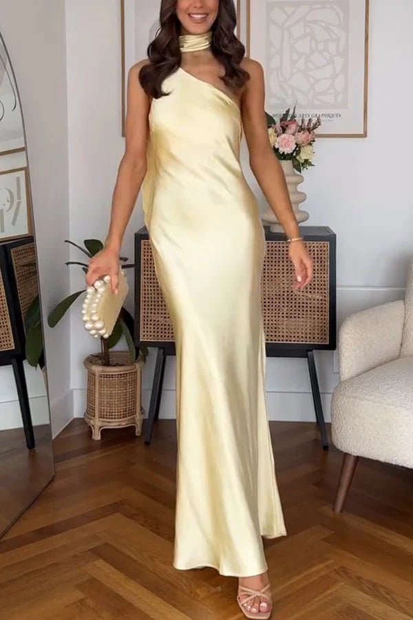 Women's SOERA Sofia One-Shoulder Silk Evening Gown
