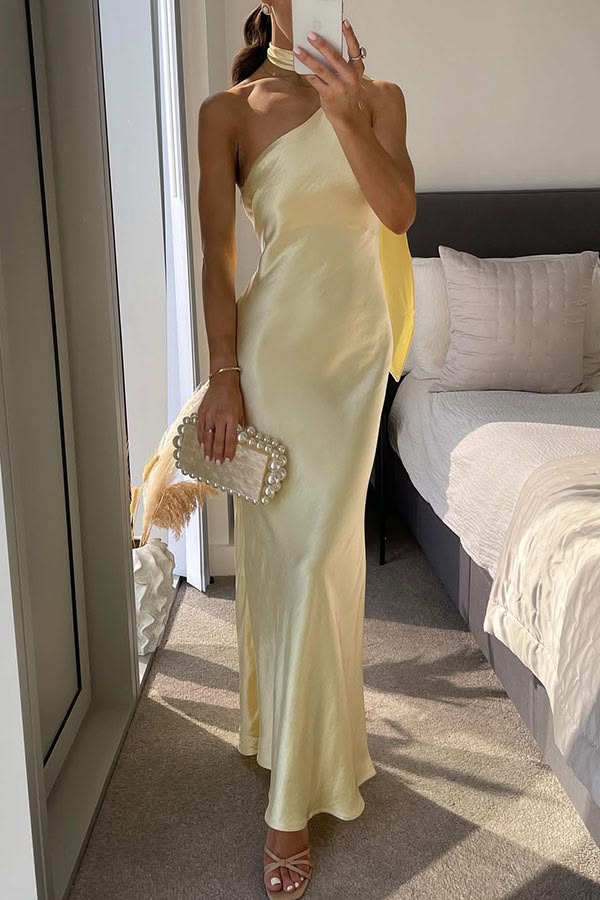Women's SOERA Sofia One-Shoulder Silk Evening Gown