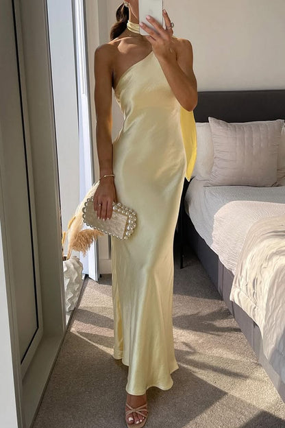 Women's SOERA Sofia One-Shoulder Silk Evening Gown