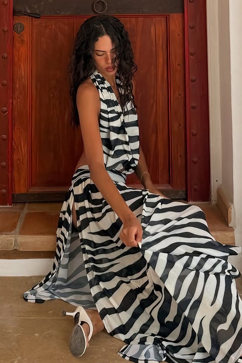 Women's Sophia Zebra Cutout Maxi Dress