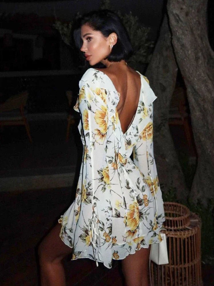 Women's Sophie Chiffon Lace-Up Mini Dress