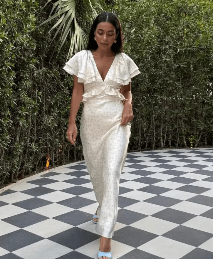 Women's Taylor Ruffle Sleeves Midi Dress