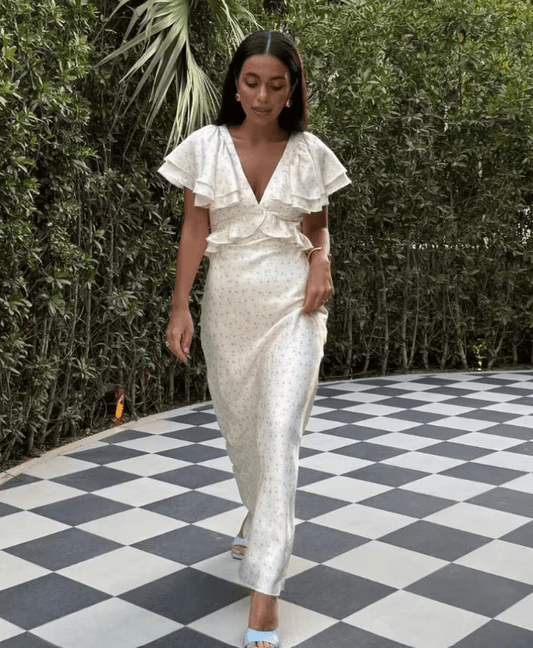Women's Taylor Ruffle Sleeves Midi Dress