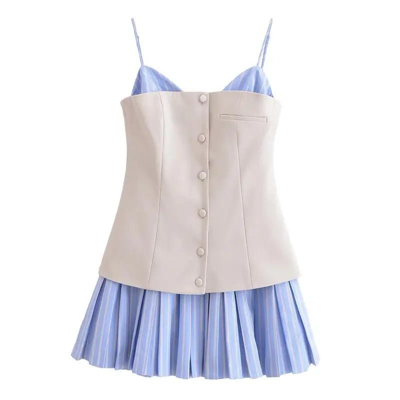 Women's SOERA Trina Striped Pleated Corset Mini Dress