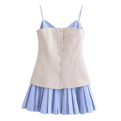 Women's SOERA Trina Striped Pleated Corset Mini Dress