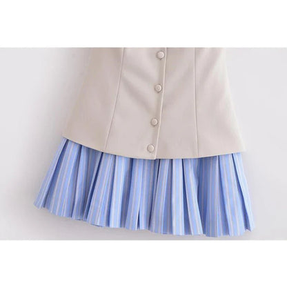 Women's SOERA Trina Striped Pleated Corset Mini Dress