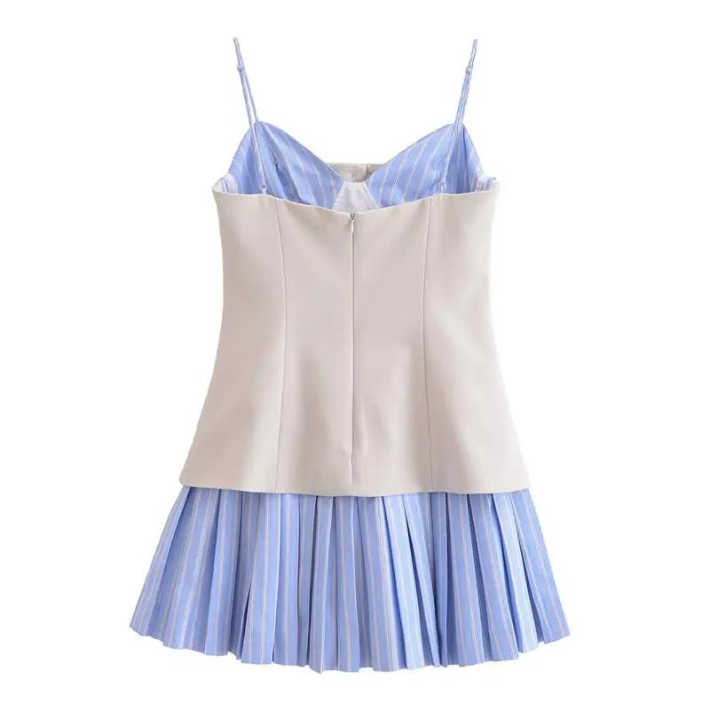 Women's SOERA Trina Striped Pleated Corset Mini Dress