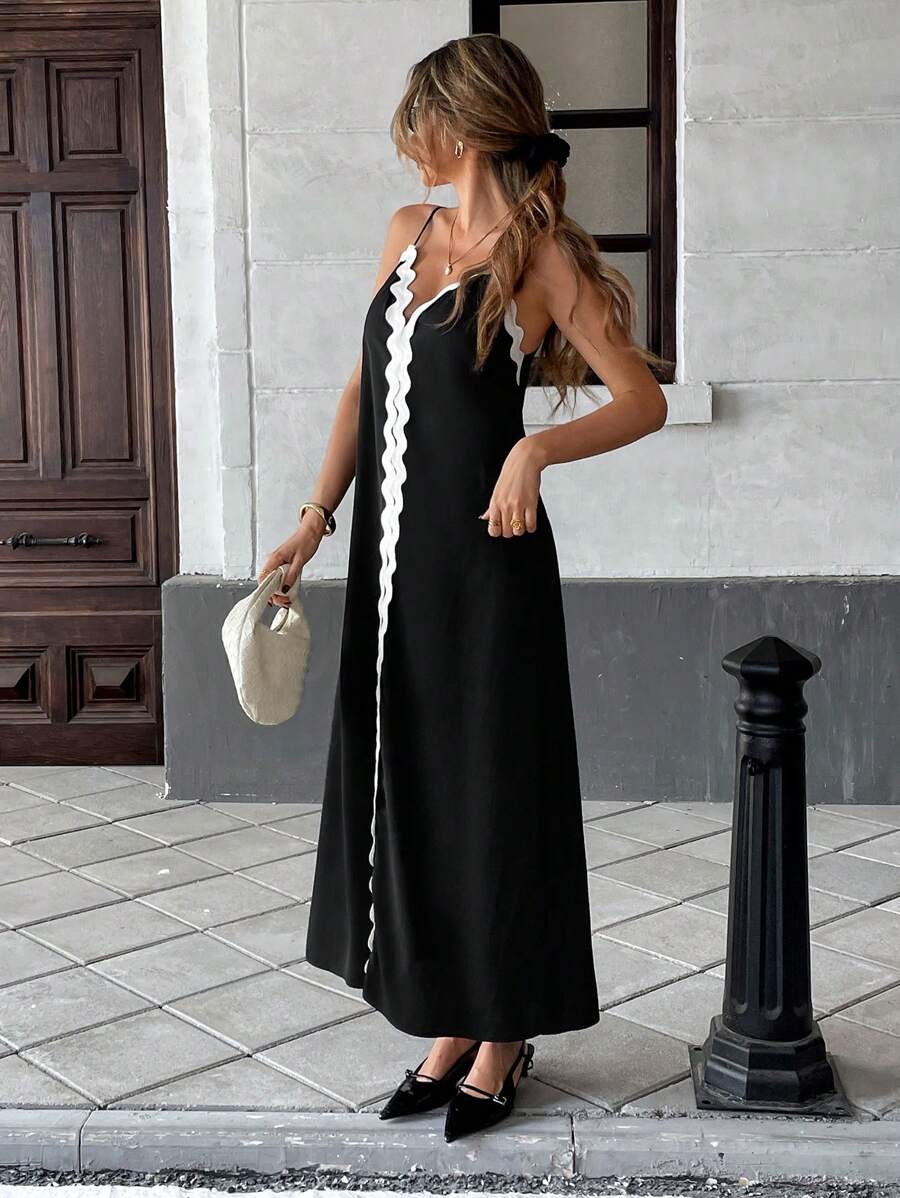 Women's SOERA Valentina Contrast Lace Open-Back Maxi Dress