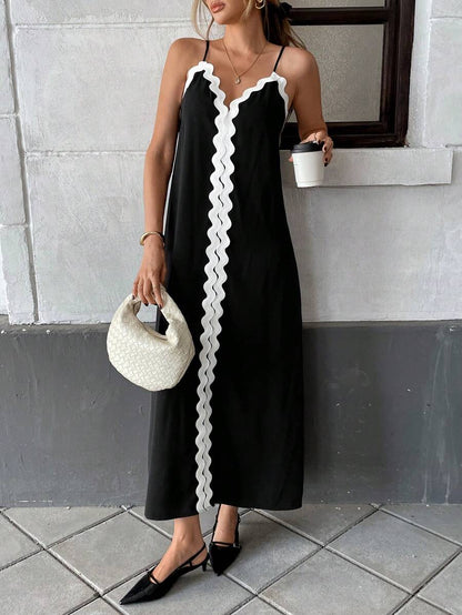 Women's SOERA Valentina Contrast Lace Open-Back Maxi Dress