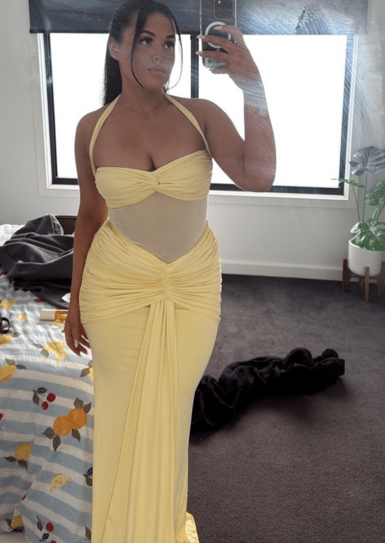 Women's SOERA Veracity Halter Backless Ruched Maxi Dress