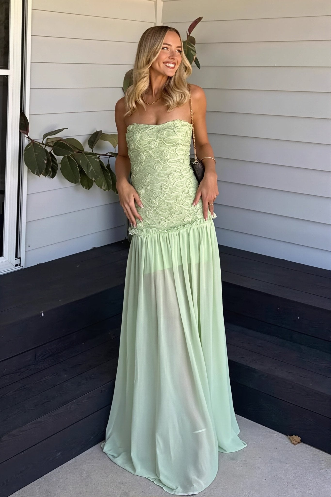 Women's SOERA Victoria Strapless Floral Lace Maxi Dress