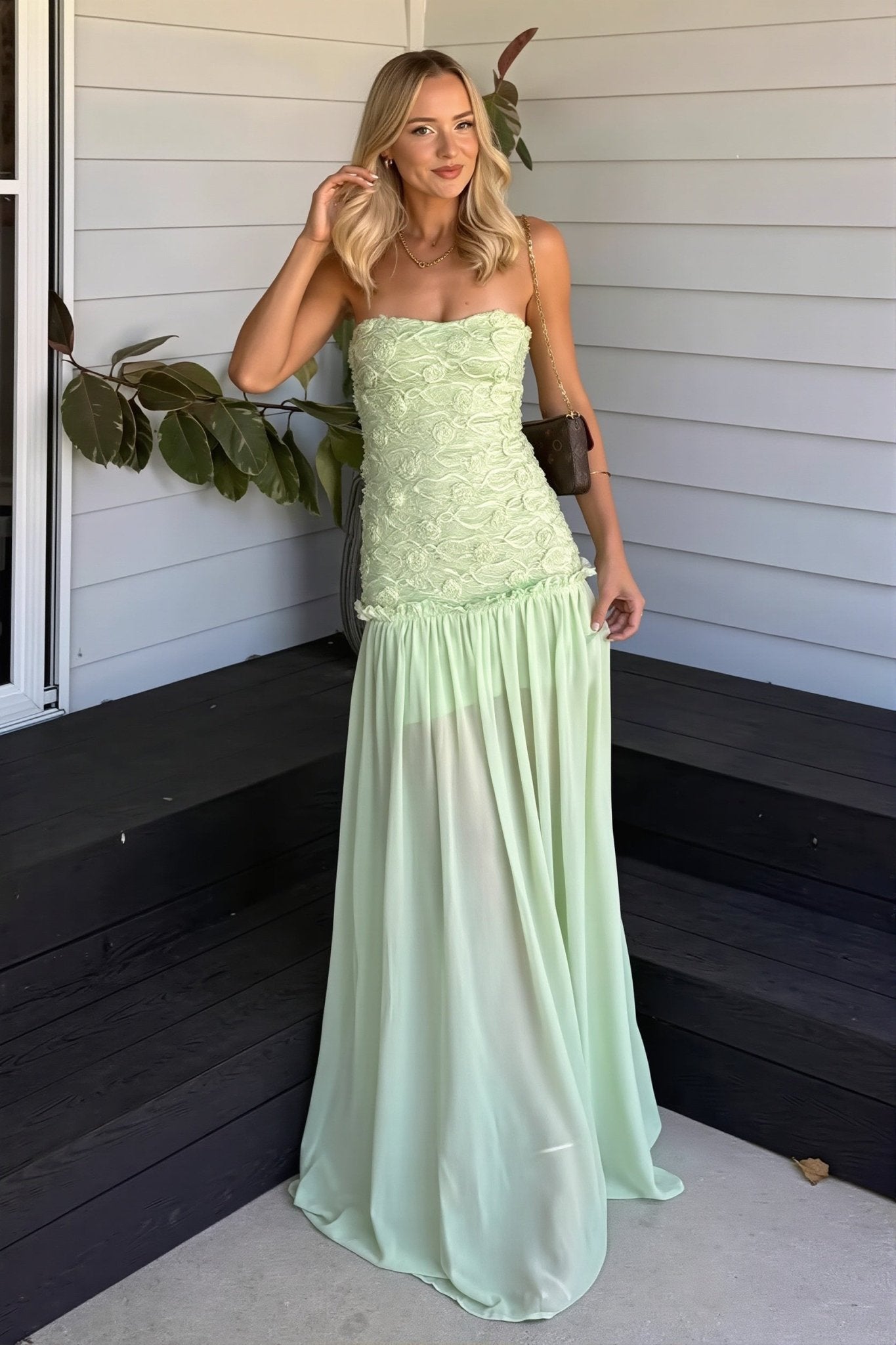 Women's SOERA Victoria Strapless Floral Lace Maxi Dress
