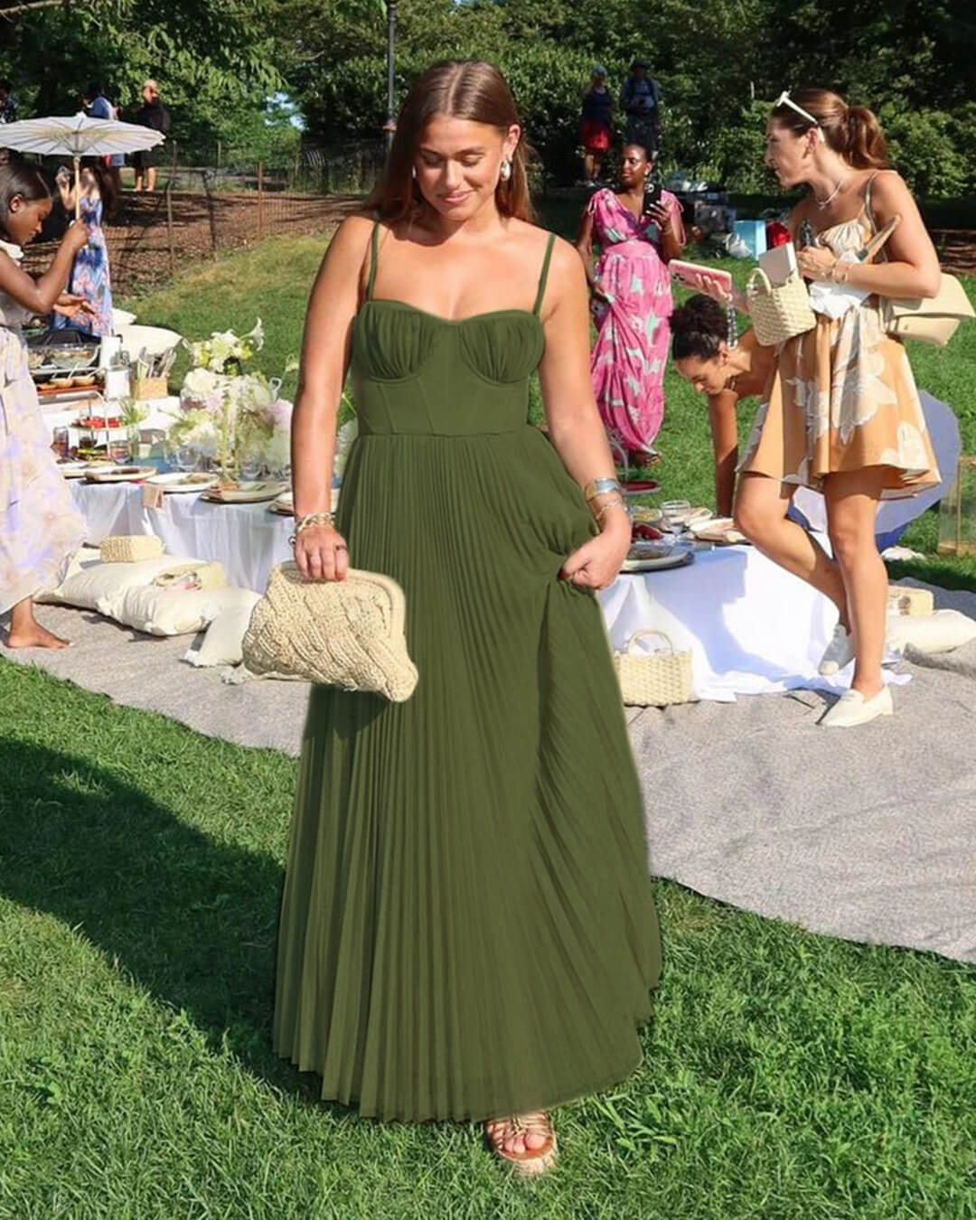 Women's SOERA Vivienne Pleated Sleeveless Maxi Dress
