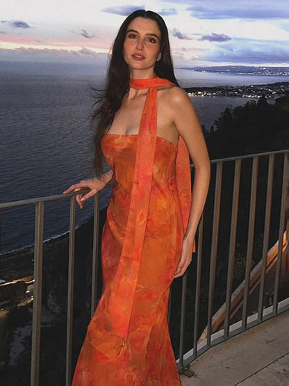 Women's Vivienne Strapless Mesh Maxi Dress