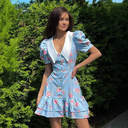 Women's SOERA Andromeda Floral Puff Sleeve Mini Dress