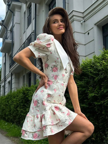 Women's SOERA Andromeda Floral Puff Sleeve Mini Dress