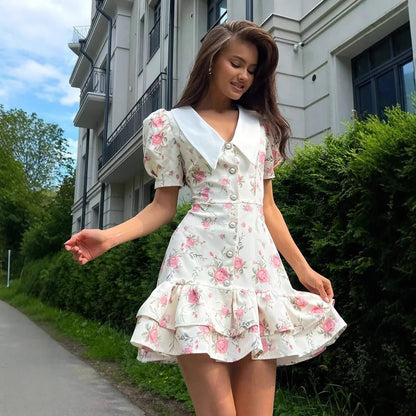 Women's SOERA Andromeda Floral Puff Sleeve Mini Dress