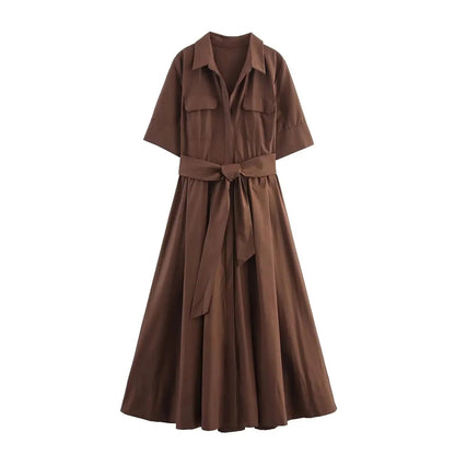 Women's SOERA Beatrice Belted Shirt Midi Dress