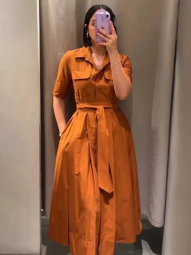 Women's SOERA Beatrice Belted Shirt Midi Dress