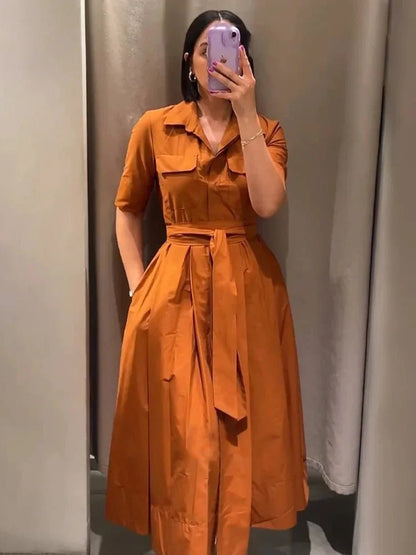 Women's SOERA Beatrice Belted Shirt Midi Dress