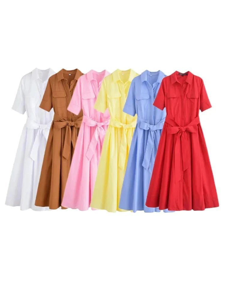 Women's SOERA Beatrice Belted Shirt Midi Dress