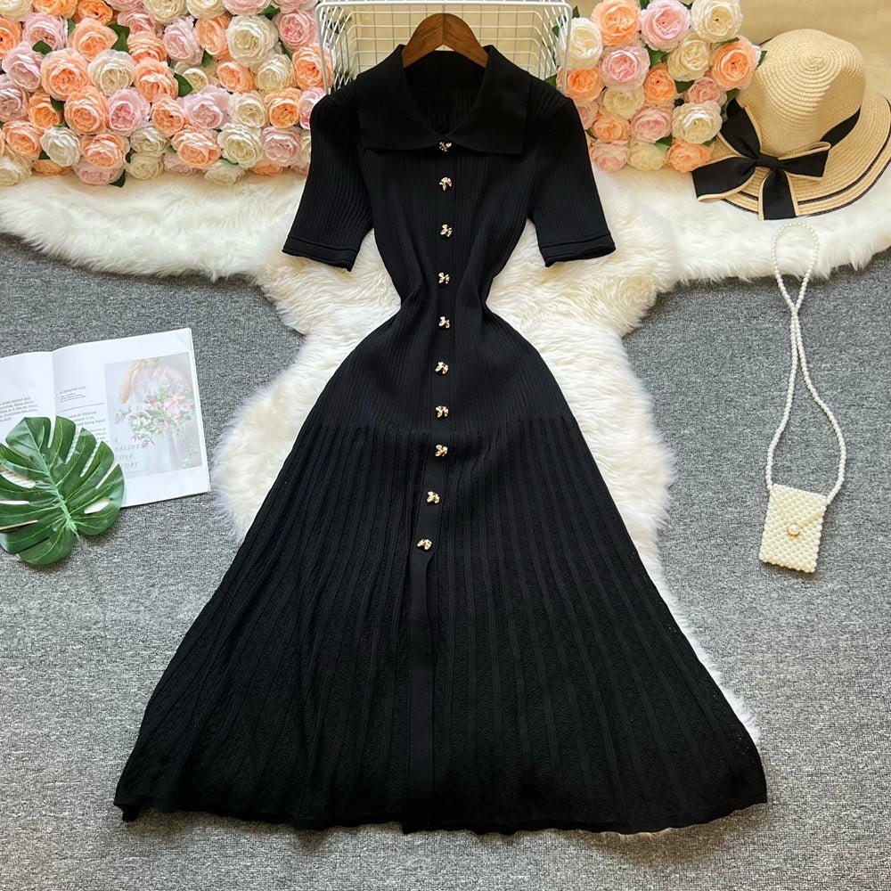 Women's SOERA Beatrice Turn-Down Collar Knit Maxi Dress