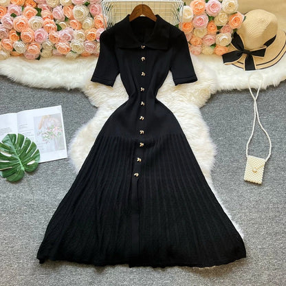 Women's SOERA Beatrice Turn-Down Collar Knit Maxi Dress