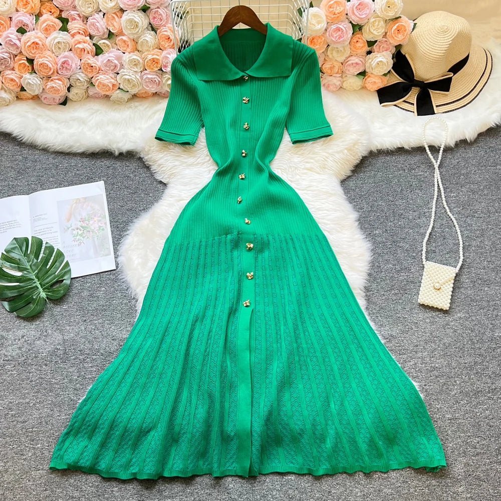 Women's SOERA Beatrice Turn-Down Collar Knit Maxi Dress