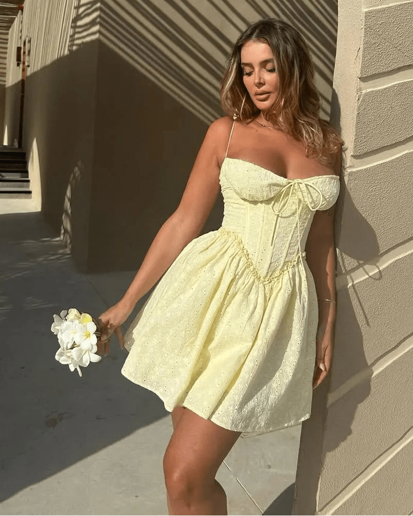 Women's SOERA Bianca Embroidered Hollow-Out Mini Dress