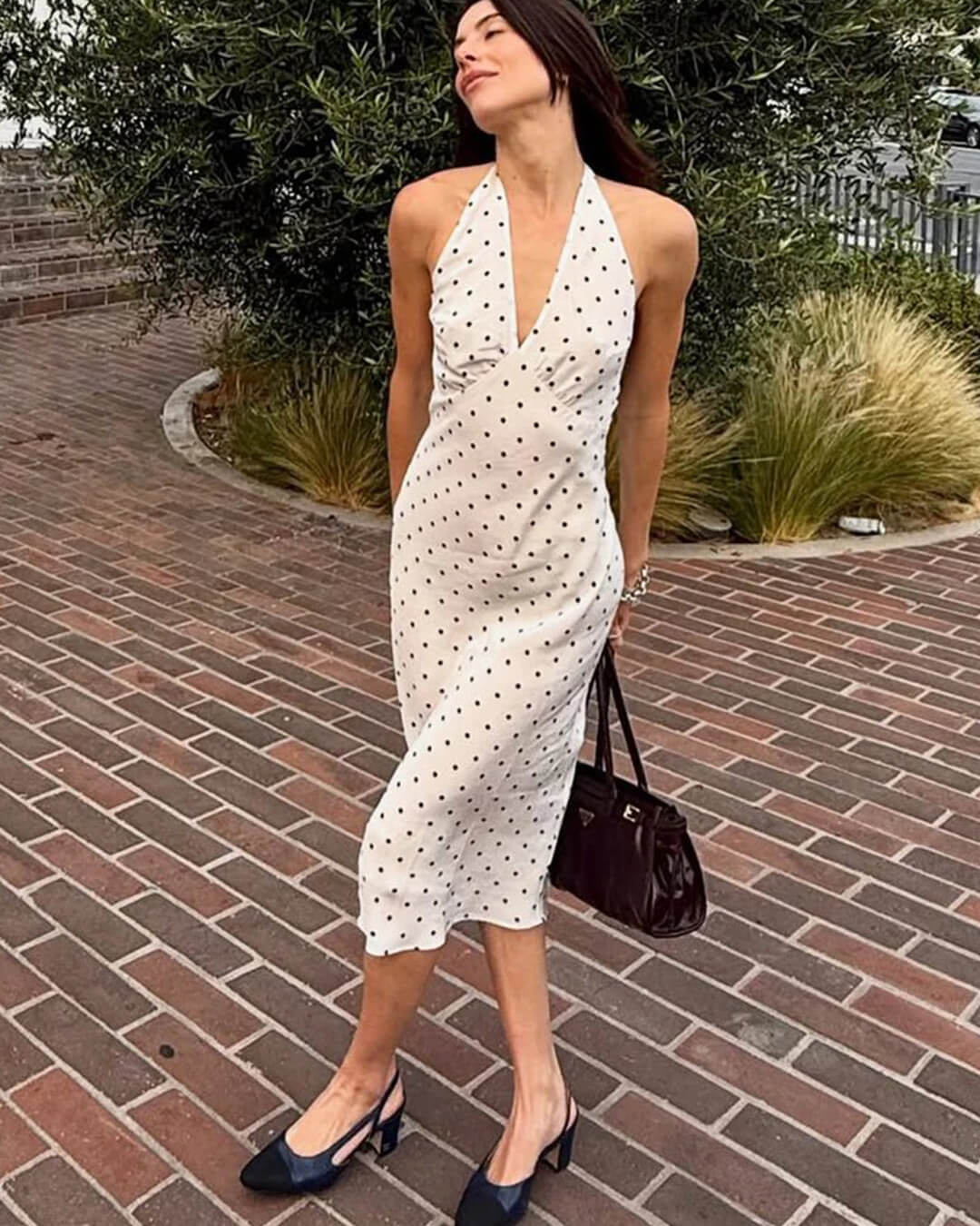 Women's SOERA Bianca Polka Dot Halter Maxi Dress