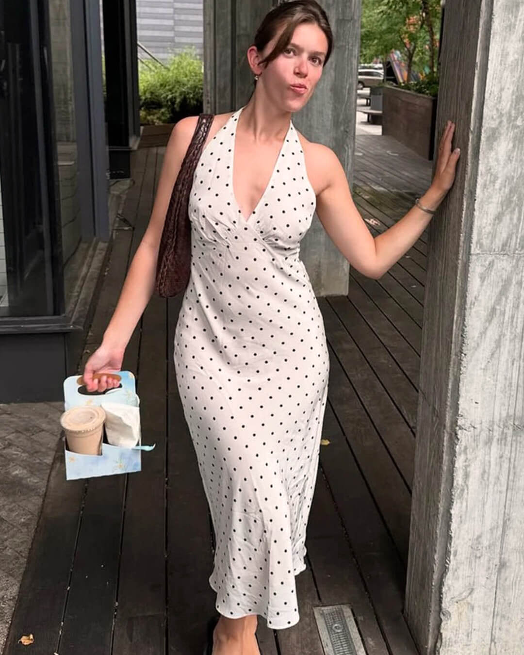 Women's SOERA Bianca Polka Dot Halter Maxi Dress