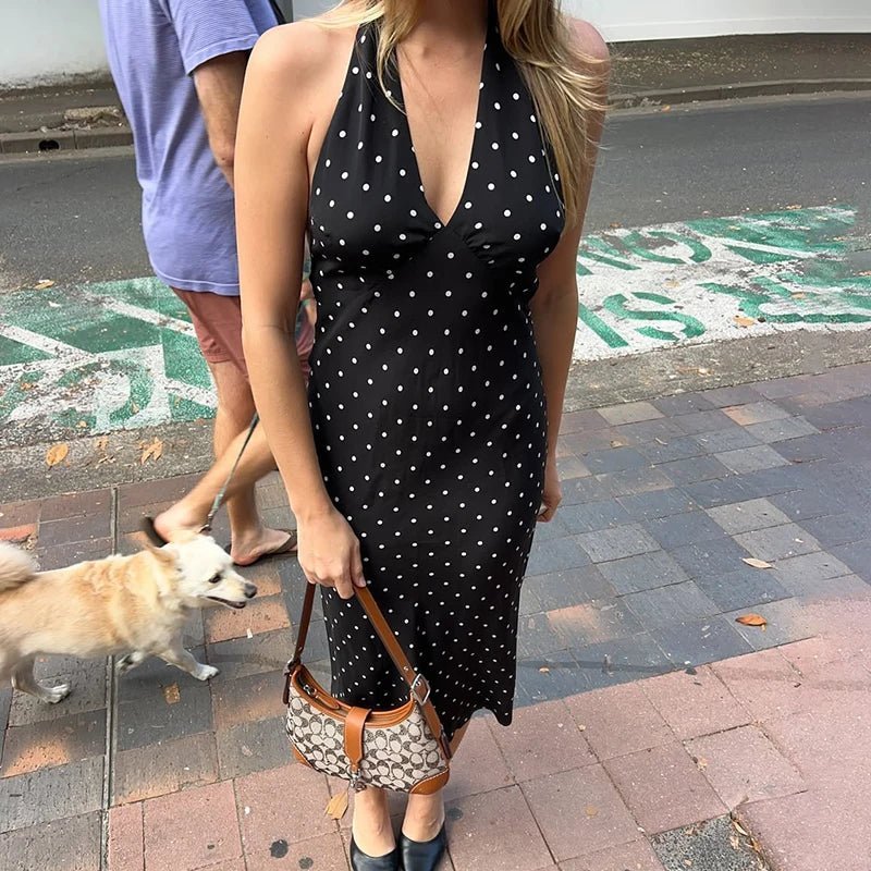 Women's SOERA Bianca Polka Dot Halter Maxi Dress