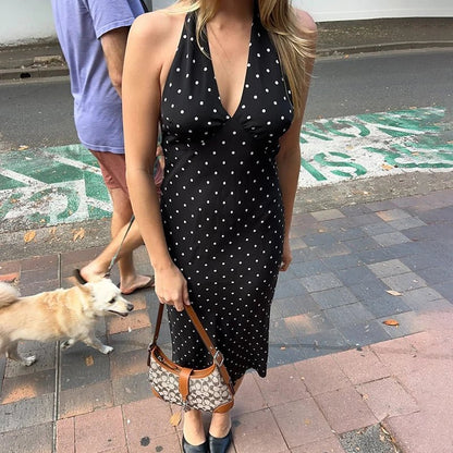 Women's SOERA Bianca Polka Dot Halter Maxi Dress