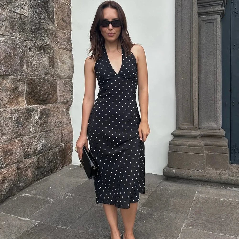 Women's SOERA Bianca Polka Dot Halter Maxi Dress