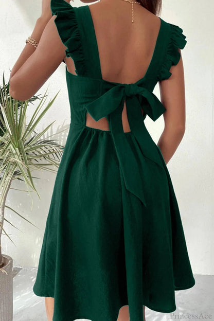Women's SOERA Bianca Sleeveless Mini Dress with Ruffle Tie-back