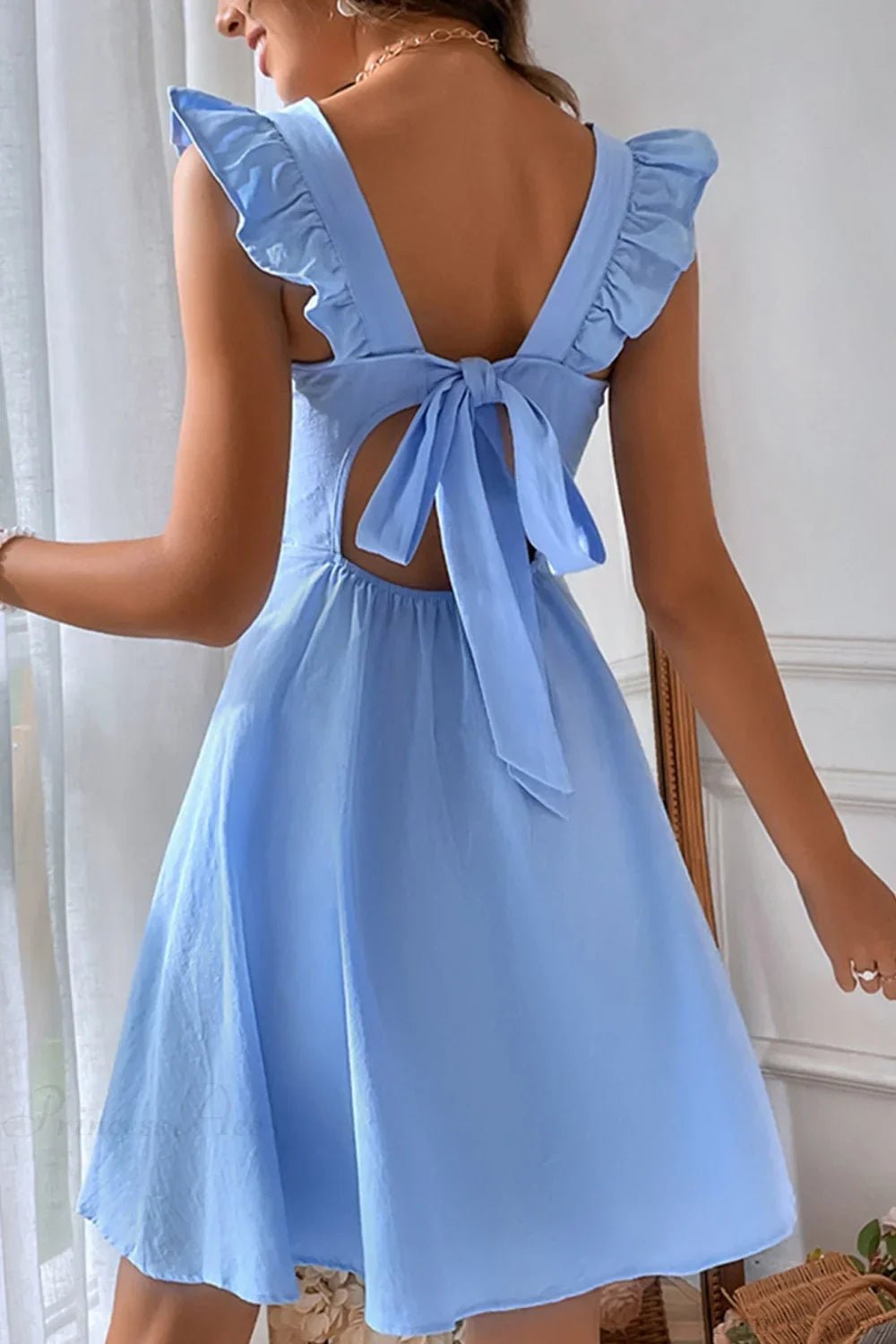 Women's SOERA Bianca Sleeveless Mini Dress with Ruffle Tie-back