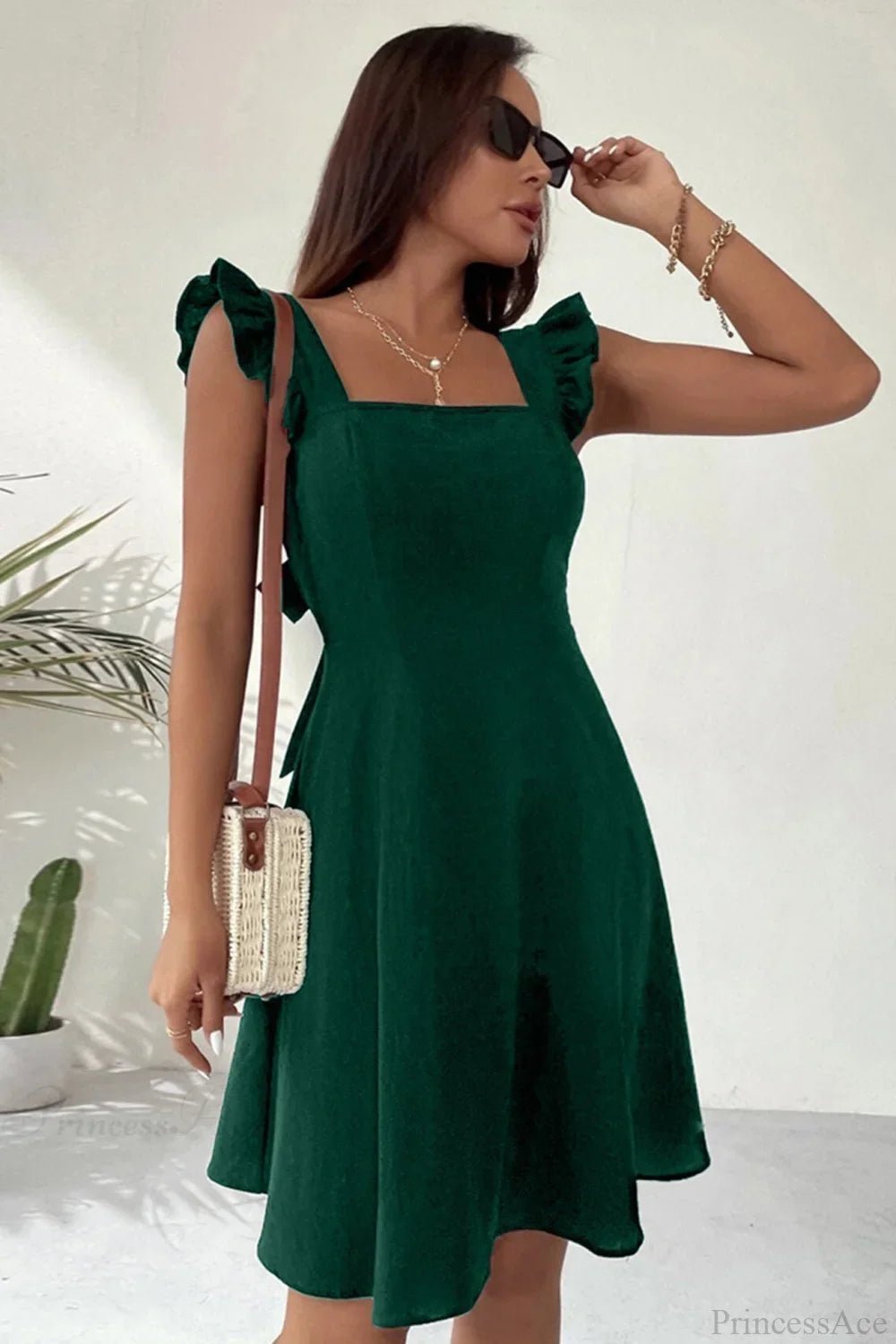 Women's SOERA Bianca Sleeveless Mini Dress with Ruffle Tie-back