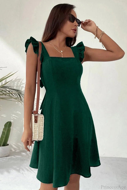 Women's SOERA Bianca Sleeveless Mini Dress with Ruffle Tie-back