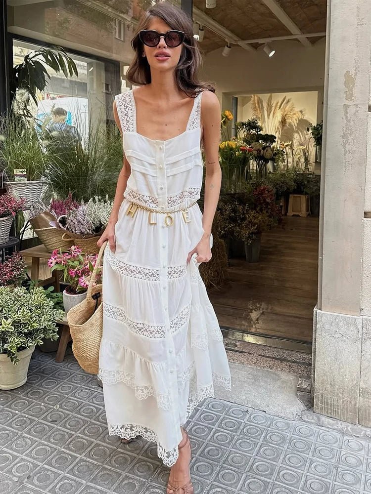 Women's SOERA Bianca Tiered Lace Patchwork Maxi Dress