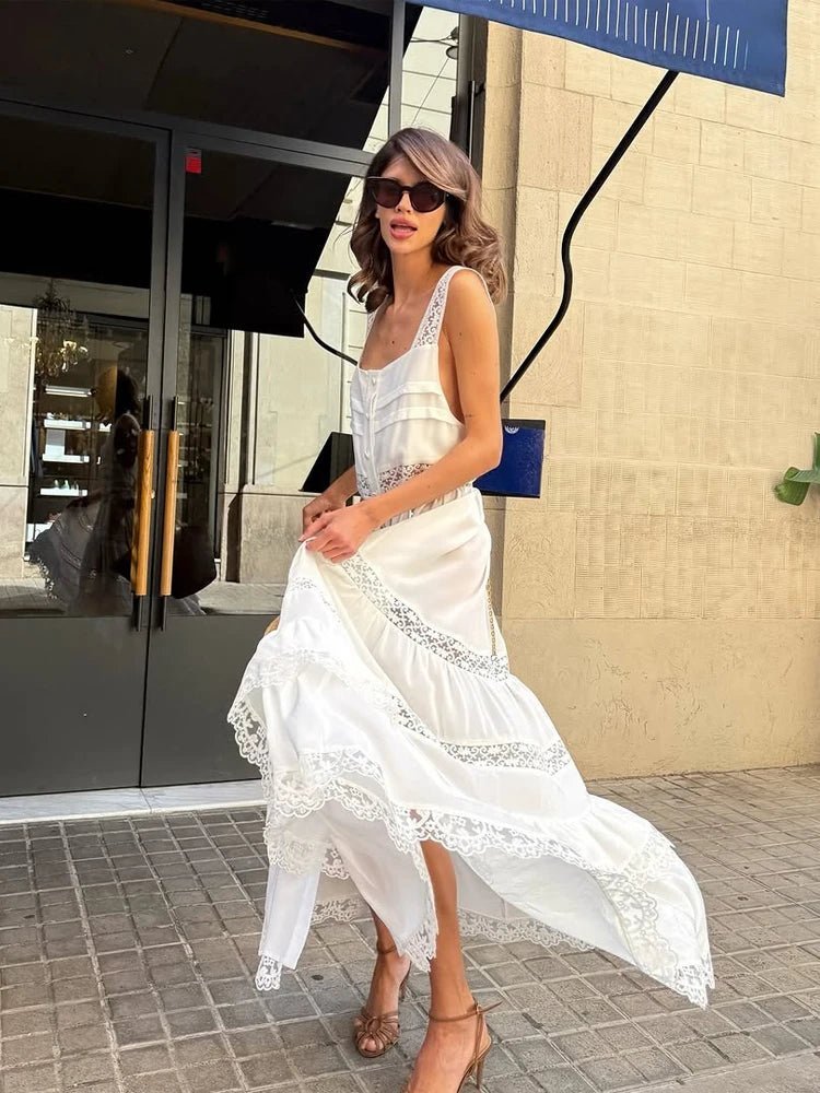 Women's SOERA Bianca Tiered Lace Patchwork Maxi Dress