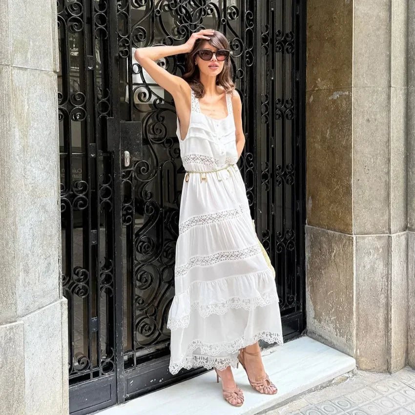 Women's SOERA Bianca Tiered Lace Patchwork Maxi Dress
