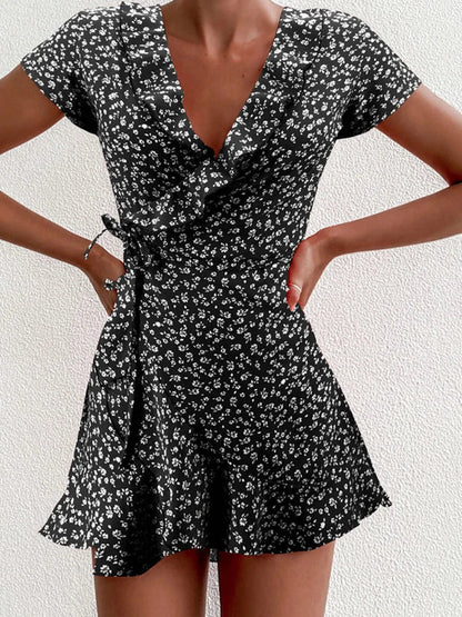 Women's Celeste Floral V-Neck A-Line Mini Dress