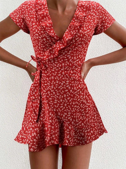Women's Celeste Floral V-Neck A-Line Mini Dress