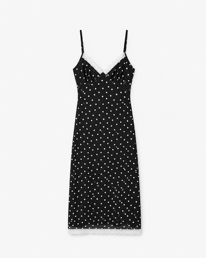 Women's SOERA Celeste Lace Trim Polka Dot Dress